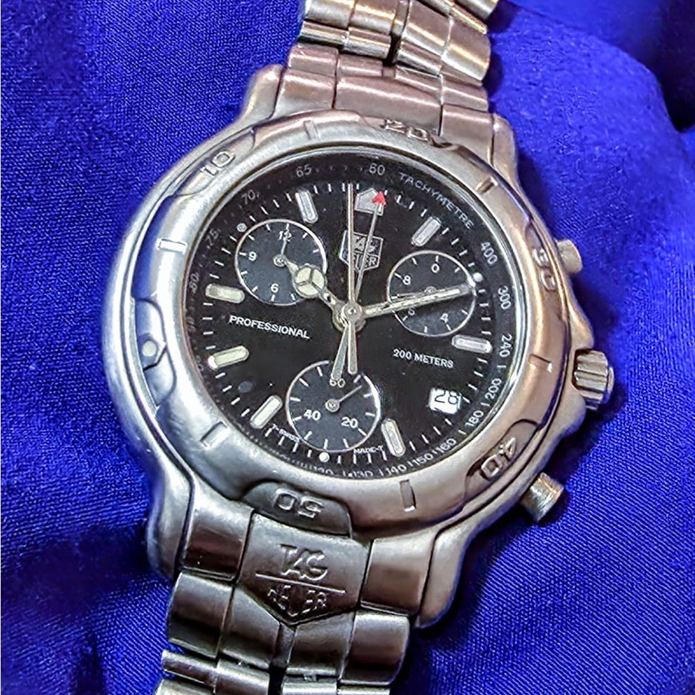 Tag Heuer 6000 Professional Chronograph Swiss Made Men's Watch 42mm Read Details